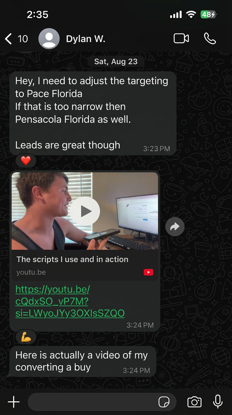 Dylan sharing that his leads are great