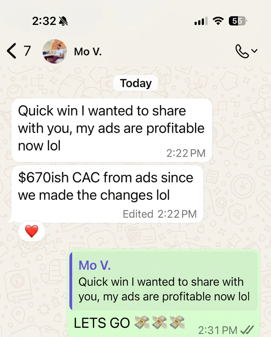 Mo sharing that his ads became profitable